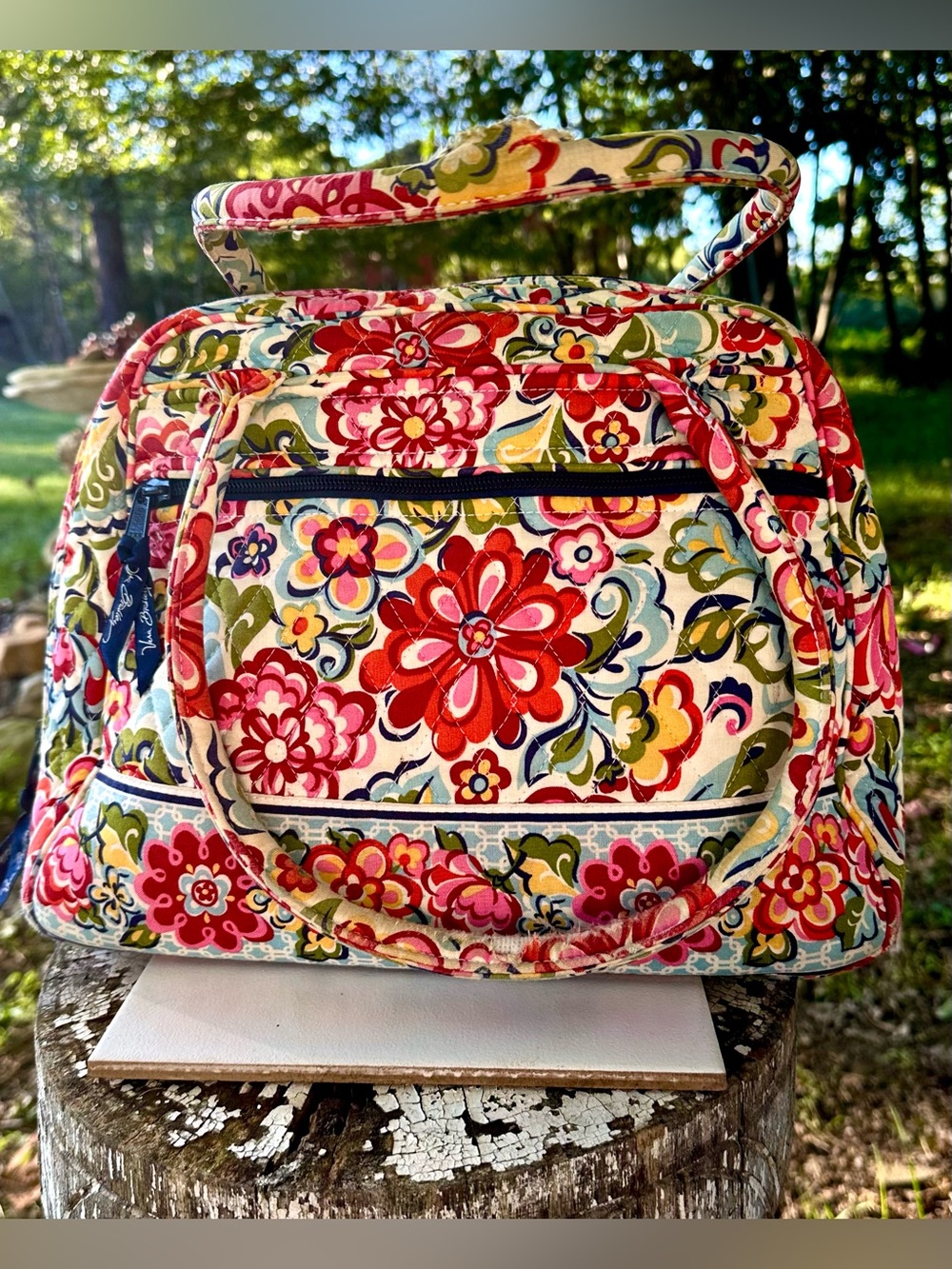 Vera Bradley Colorful Floral Quilted Cosmetic Bag